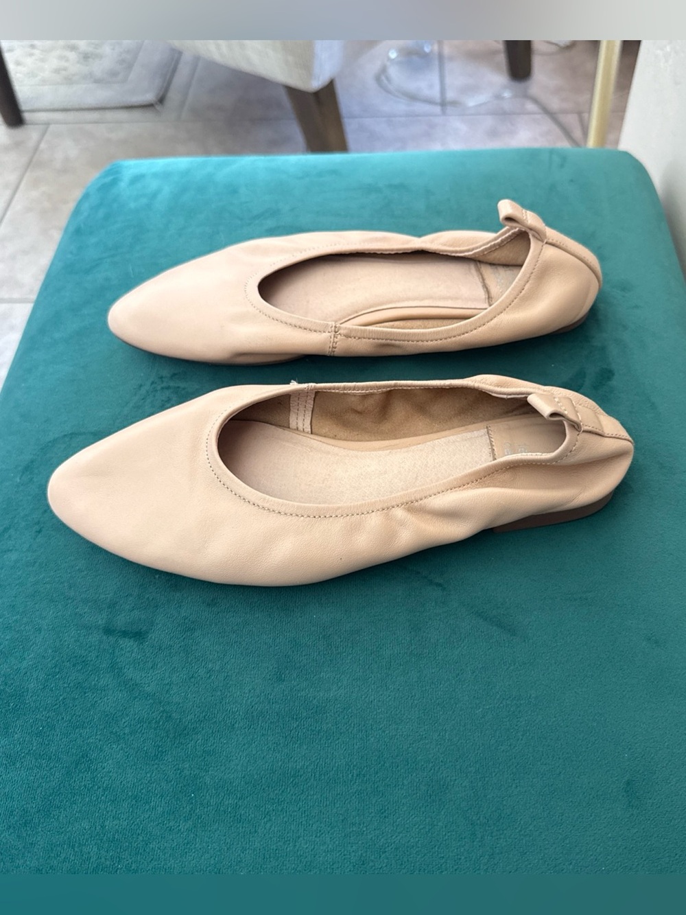 Jeffrey Campbell Women's Nude Ballet Flats - Soft Leather Slip-On